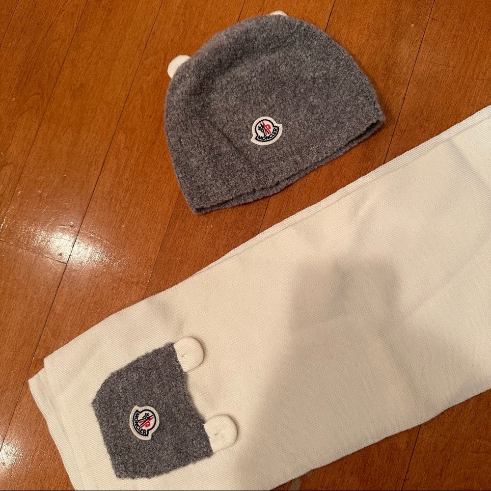 NWT Moncler Baby Hat and Scarf Set